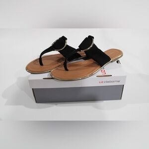 LizClaiborne Sandals Color: Black w/brown sole Size:8.5